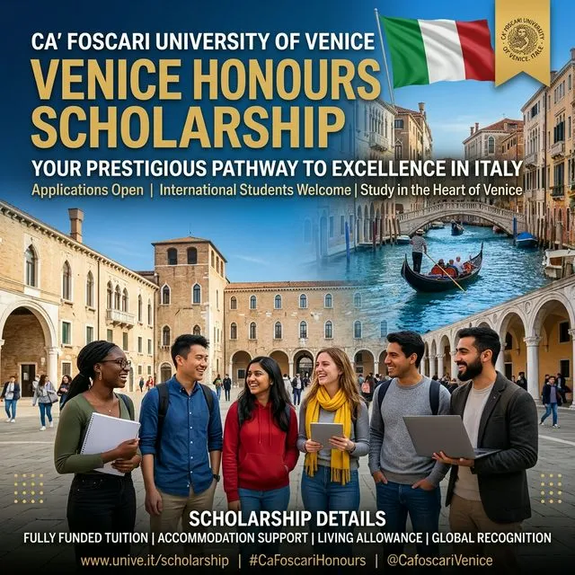 Image: Ca'Foscari University of Venice Honours Scholarship 2026 in Italy | €10,000/Year for International Students