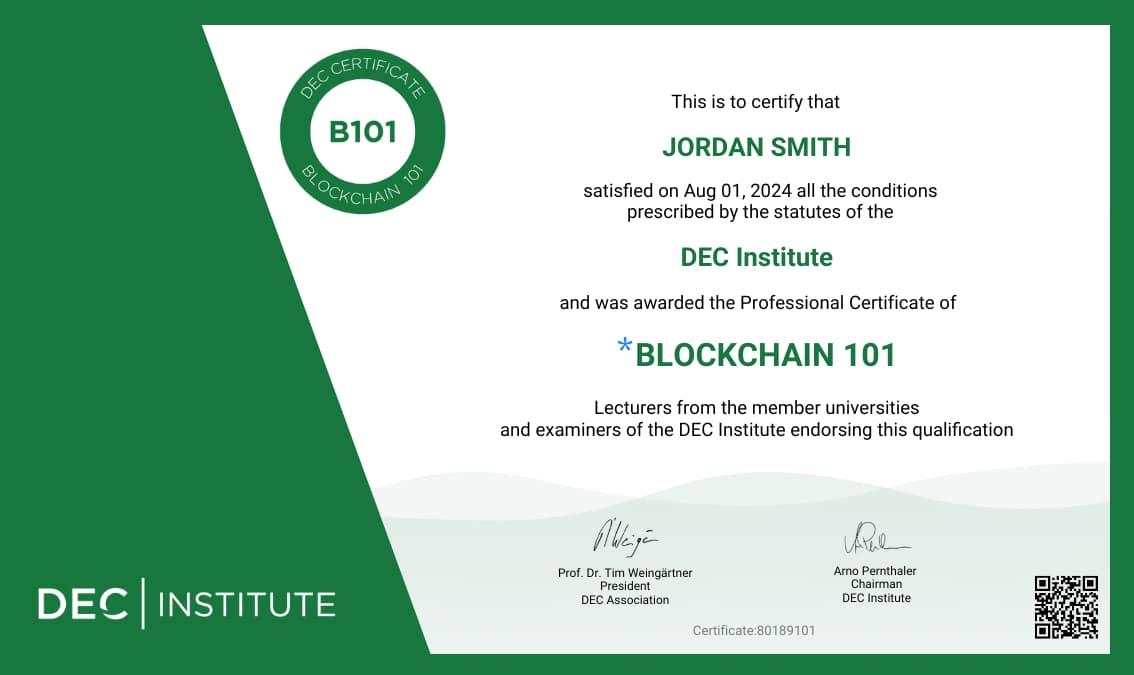Blockchain 101 Certificate - Part 2